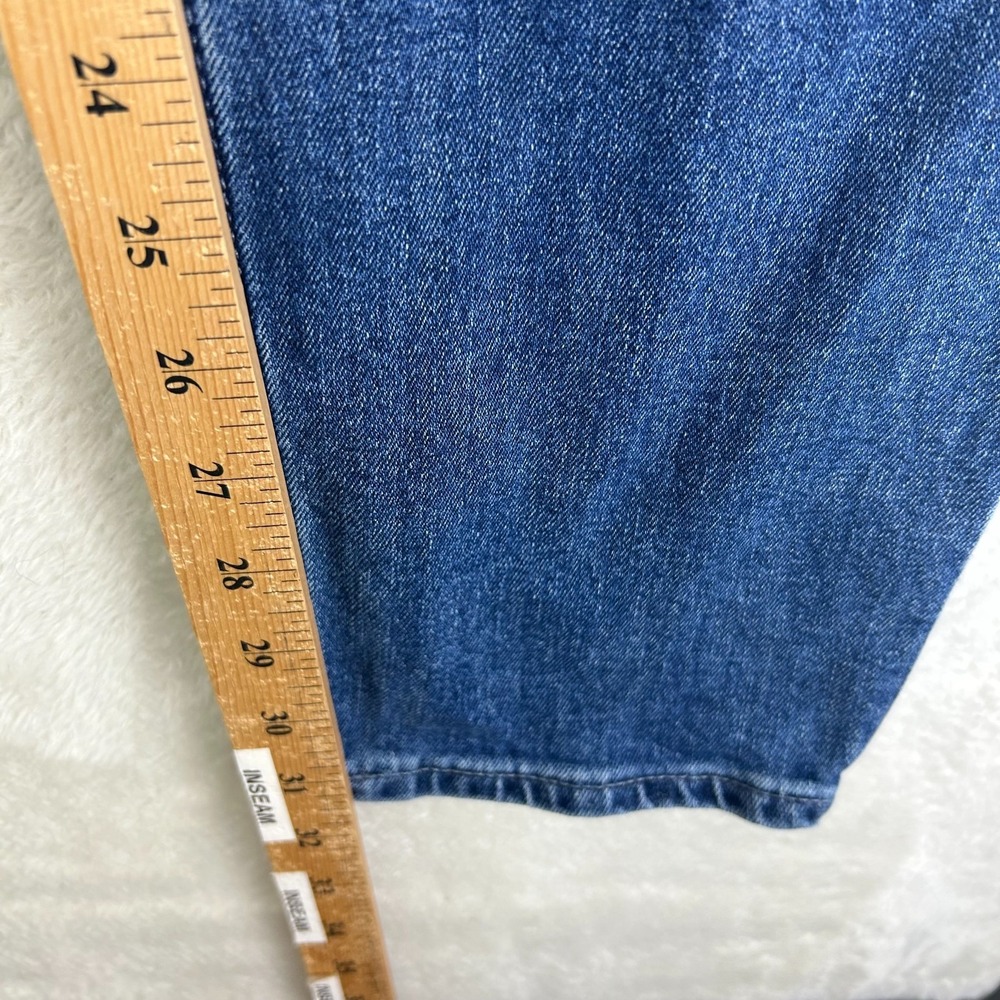 7 For All Mankind Adrien Straight Leg Jeans Mens 33 Blue Denim Whisker Stretch - Picture 12 of 14